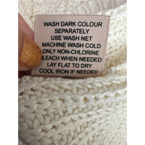 Philosophy Ivory Crew Neck Sleeveless Cable Knit Sweater M - Picture 8 of 12